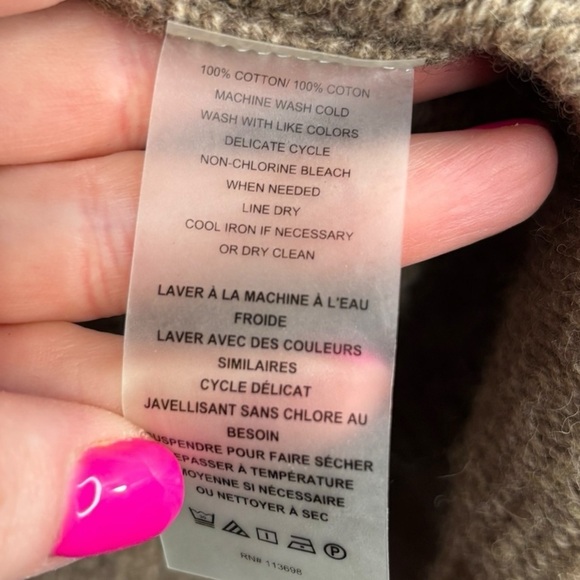 Margaret O’Leary Cozy Cabin Fall Knit Open Front Tan Cotton Cardigan Size XS - Picture 6 of 10